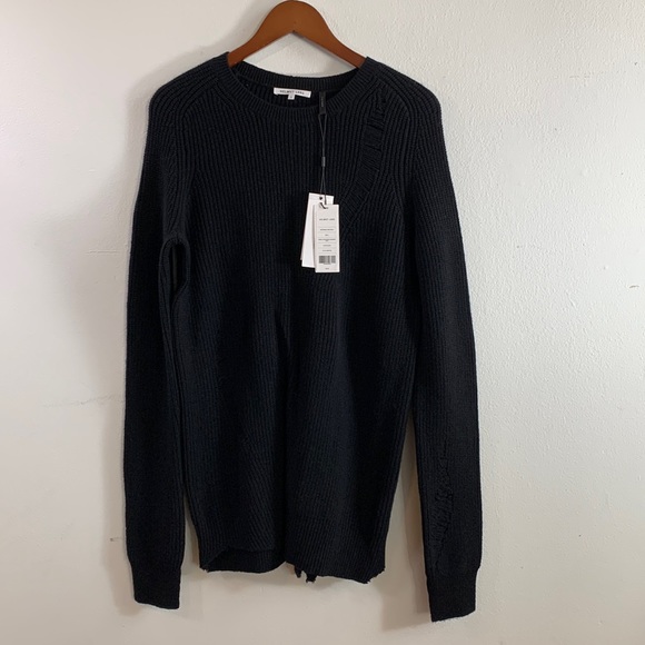 NWT Helmut Lang Black Cashmere Blend “Destroyed” Design Knit Dress - Picture 1 of 15